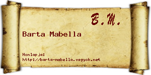 Barta Mabella névjegykártya
